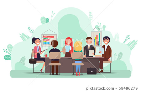 Boss and Employees at Conference, Business Meeting 59496279