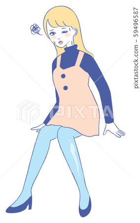 Tights wire line female shoe rub illustration Tights wire line female shoe rub illustration 59496587