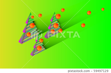Christmas background with green tree and ornaments 59497129