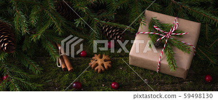 New Year Christmas composition with a present 59498130