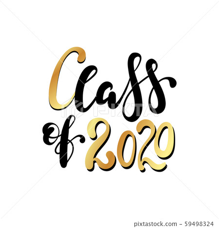 Class of 2020. Black Hand drawn brush lettering. 59498324