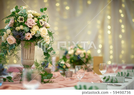 wedding table with flowers and decorations, wedding centerpiece or event reception wedding table with flowers and decorations, wedding centerpiece or event reception 59498736