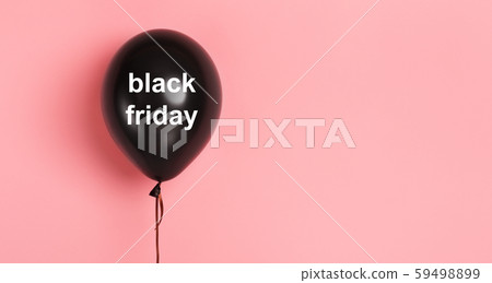 Black friday balloon with white text for advertisement on pink Black friday balloon with white text for advertisement on pink 59498899