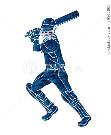Cricket batsman sport player action cartoon... - Stock Illustration  [59503806] - PIXTA