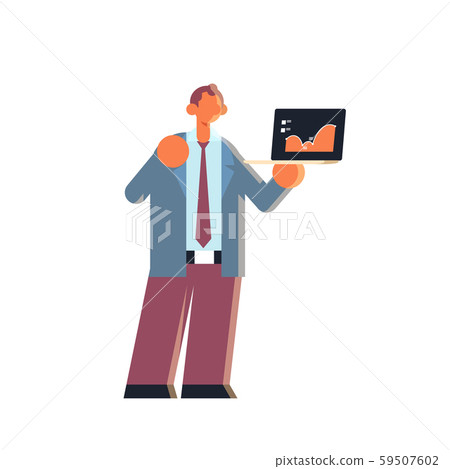 businessman holding laptop with financial diagram statistic data report business man analyzing and businessman holding laptop with financial diagram statistic data report business man analyzing and 59507602