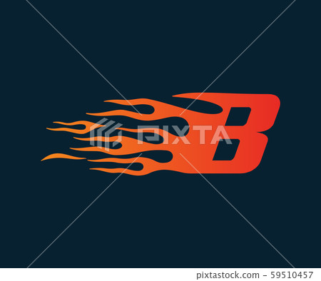 Letter B flame Logo. speed logo design concept Letter B flame Logo. speed logo design concept 59510457