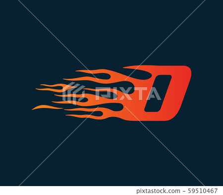 Letter D flame Logo. speed logo design concept - Stock Illustration ...