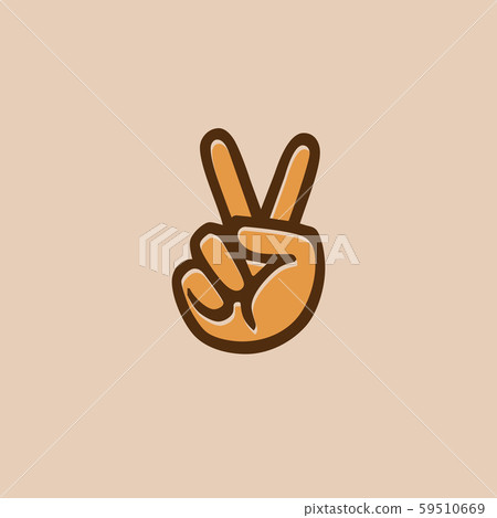 hand peace icon illustration vector design concept 59510669