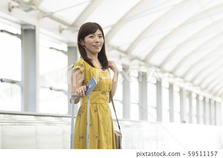 Airport corridor female 59511157