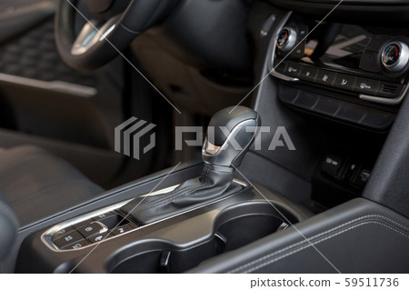 Interior of new car with automatic transmission. 59511736