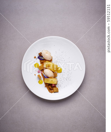 Beautiful and tasty food on a plate, exquisite 59512131
