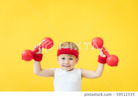 Funny kid sportsman Funny kid sportsman 59512535