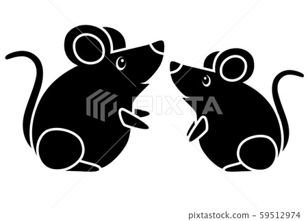 單色鼠標插圖面對面素材 單色鼠標插圖面對面素材 59512974