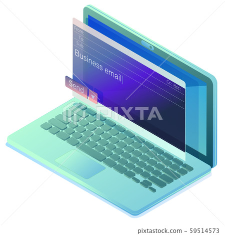 Business mail [Isometric_PC only] - Stock Illustration [59514573] - PIXTA