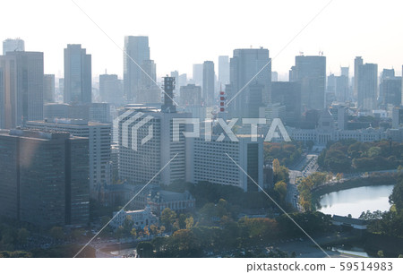 "Celebration ceremony" in Tokyo cityscape of Japan. Open car approaching before the Diet-historical moment = taken on November 10 59514983