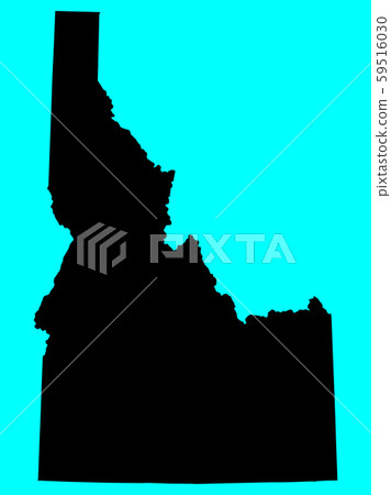 Map silhouette of the US state of Idaho vector 59516030