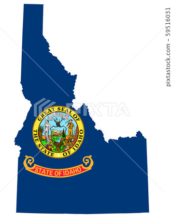 Map Flag of the US state of Idaho vector 59516031