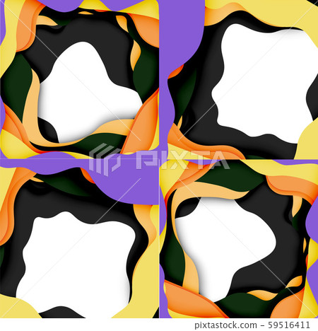 Vector decorative background. Abstract web template with cut out 3d paper abstract waves on light Vector decorative background. Abstract web template with cut out 3d paper abstract waves on light 59516411