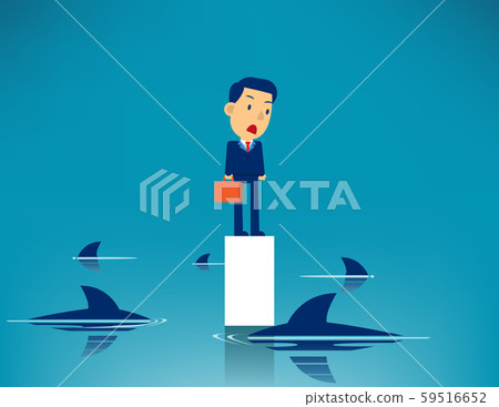 Business man and Surrounded shark. Concept 59516652