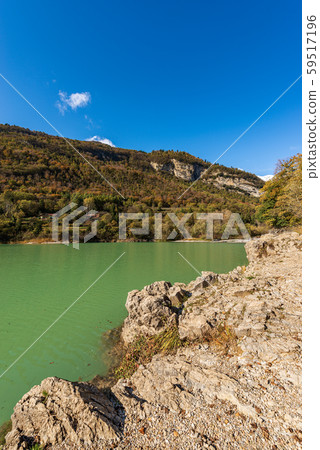 Lago di Tenno Trentino Italy - Small beautiful lake in Italian Alps Lago di Tenno Trentino Italy - Small beautiful lake in Italian Alps 59517196