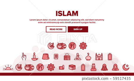 Islam Religion Arab Landing Header Vector 59517435