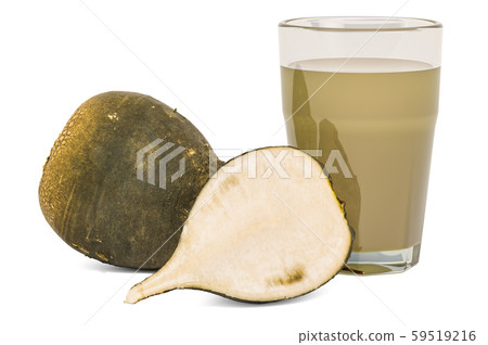 Glass of black big radish juice Glass of black big radish juice 59519216