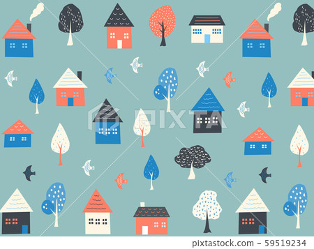 House and trees background material House and trees background material 59519234