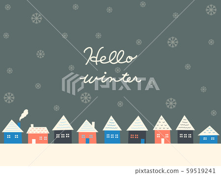 白雪皚皚的小鎮框架 59519241