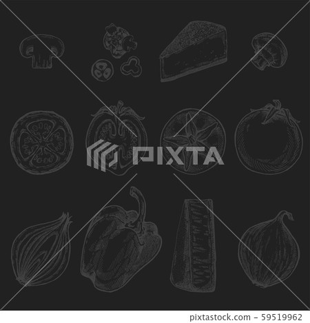 Vector products set of hand drawn vector sketches. Vector products set of hand drawn vector sketches. 59519962