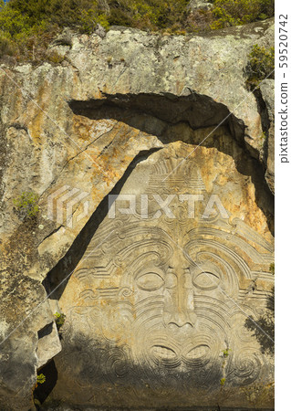 新西蘭陶波陶波湖毛利人岩石雕刻 新西蘭陶波陶波湖毛利人岩石雕刻 59520742