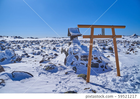 Tateshina Shrine Okusha at the top of Mt.Tateshina in Nagano Prefecture in winter Tateshina Shrine Okusha at the top of Mt.Tateshina in Nagano Prefecture in winter 59521217