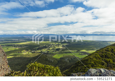 New Zealand Taupo Lake Taupo seen from the top of Tauhara New Zealand Taupo Lake Taupo seen from the top of Tauhara 59521271