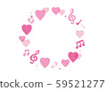 Musical note and heart circle frame 59521277