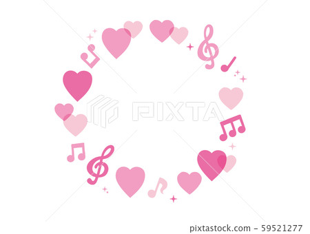 Musical note and heart circle frame 59521277