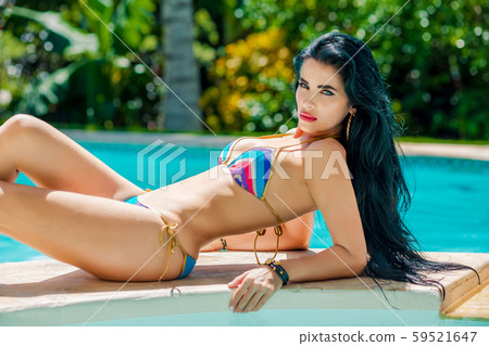 lingerie sexy latina Sexy Latina Bed Black Lingerie Stock Photo 659929945 main image 0