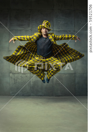 The jump of an amazing creative man. Beautiful and symmetrical 59521706