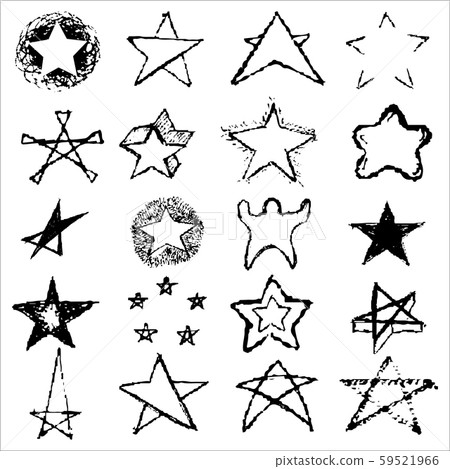 Set of varied black and white stars. Set of varied black and white stars. 59521966