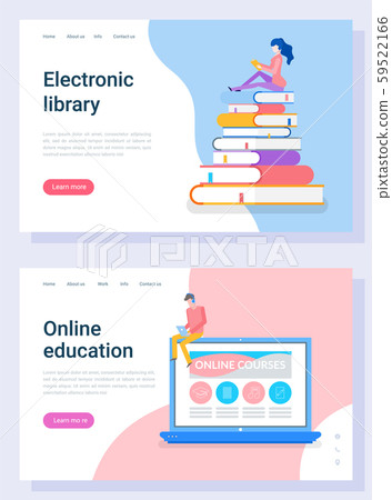 Education Webpage, Distance Technology Vector 59522166