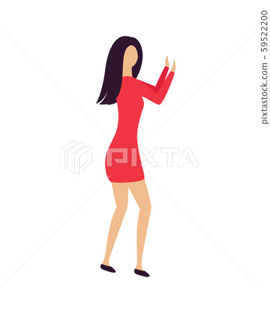 Girl Moving in Nightclub or Concert, Dancer Vector Girl Moving in Nightclub or Concert, Dancer Vector 59522200
