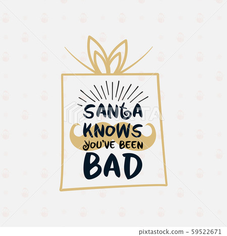Merry Christmas season graphic print, t shirt design for xmas party. Holiday decor with gift box 59522671