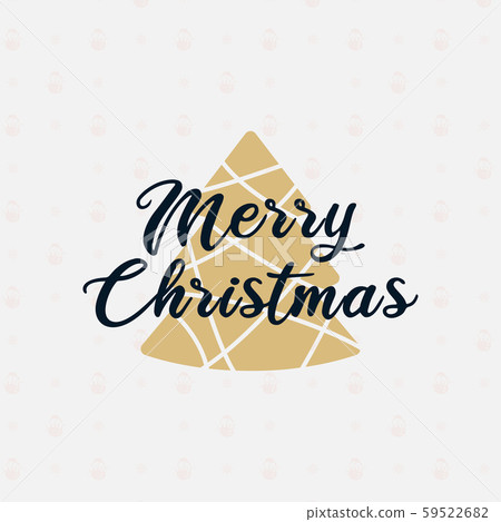 Merry Christmas season graphic print, t shirt design for xmas party. Holiday decor with tree and 59522682