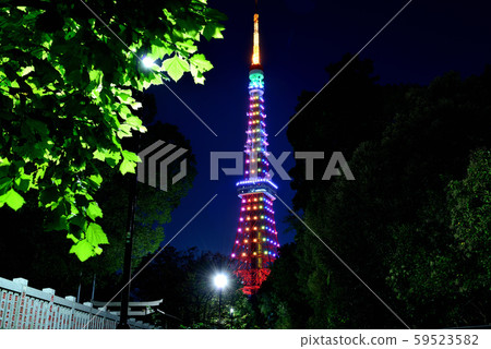 東京鐵塔特別的燈光夜景,無限,鑽石面紗 東京鐵塔特別的燈光夜景,無限,鑽石面紗 59523582