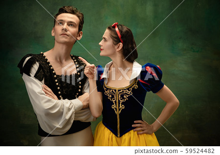 Young ballet dancers as a Snow White's characters in forest modern tales 59524482