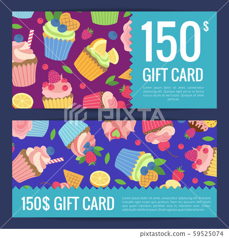 Vector cute cartoon muffins or cupcakes discount 59525074