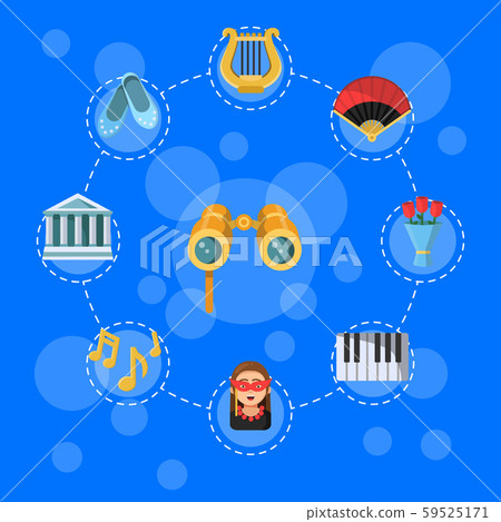 Vector flat theatre icons infographic concept illustration 59525171