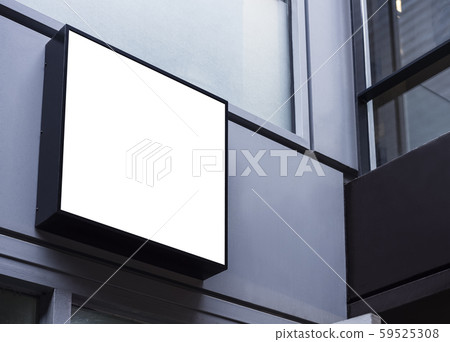Mock up signboard light box Sign shop front 59525308