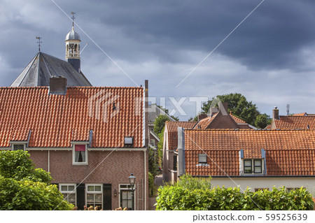 Traditional red tiled roofs in Nieuwpoort in the 59525639