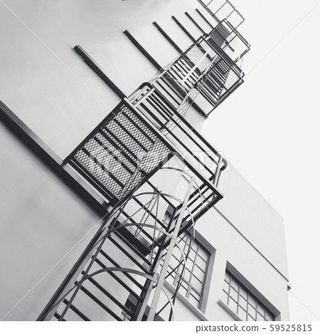 Steel Stairs Ladder construction Modern Building Exterior Steel Stairs Ladder construction Modern Building Exterior 59525815