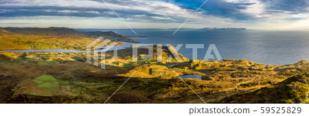 Aerial of Slieve League Cliffs are among the highest sea cliffs in Europe rising 1972 feet or 601 59525829