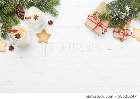 Eggnog. Traditional christmas cocktail Eggnog. Traditional christmas cocktail 59526247